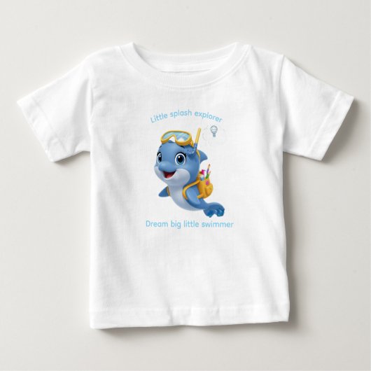 T-shirt Pour Bébé Le dauphin, Little Splash Explorer (Devant)