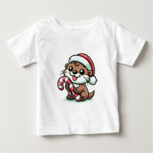 T-shirt Pour Bébé Le dessin de Noël Otter