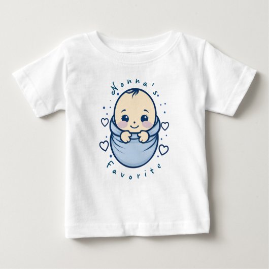 T-shirt Pour Bébé Le favori de Nonna (Devant)