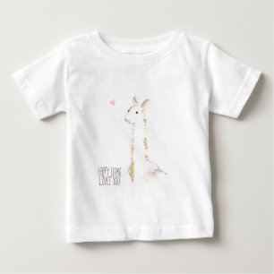 T-shirt Pour Bébé Le lama heureux vous aime
