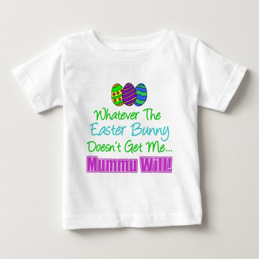 T-shirt Pour Bébé Le lapin de Pâques ne veut pas de Mummu (Devant)