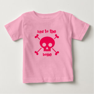 T-shirt Pour Bébé Le mauvais au tutu rose mignon de Halloween d'os