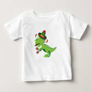 T-shirt Pour Bébé Le Mexicain Cinco De Mayo de T-Rex de dinosaure