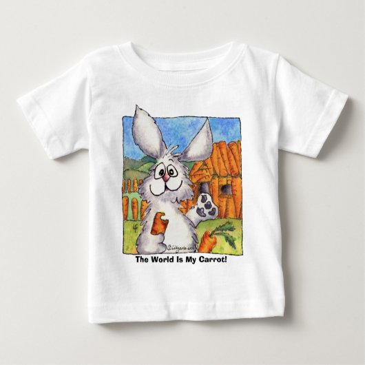T-shirt Pour Bébé Le Monde Est Ma Carotte ! (Devant)