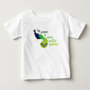 T-shirt Pour Bébé le paon a une belle file d'attente