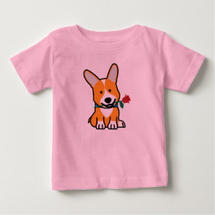 T-shirt Pour Bébé Le Pembroke Gallois Valentine de chiot de chien de