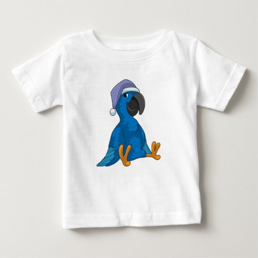 T-shirt Pour Bébé Le perroquet au coucher avec casquette (Devant)