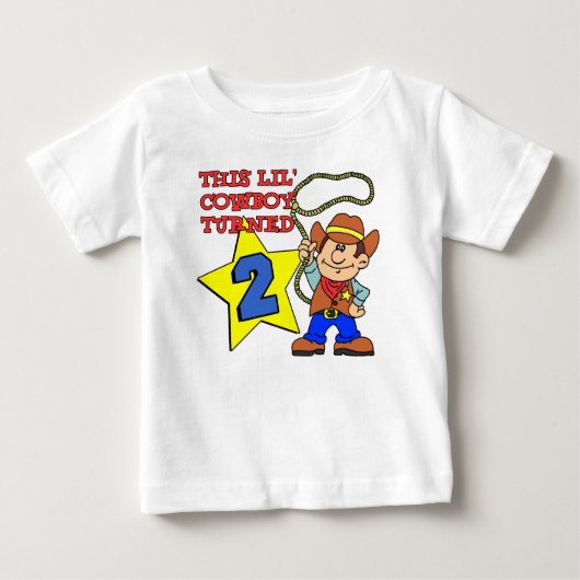 T-shirt Pour Bébé Le Petit Cowboy A Tourné Deux (Devant)