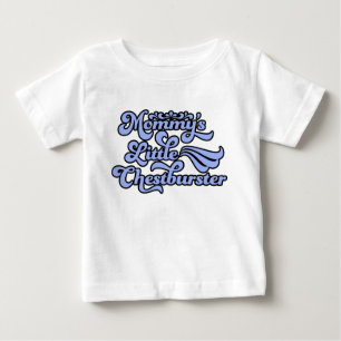 T-shirt Pour Bébé Le petit défonceur de poitrine de Maman, bleu dans