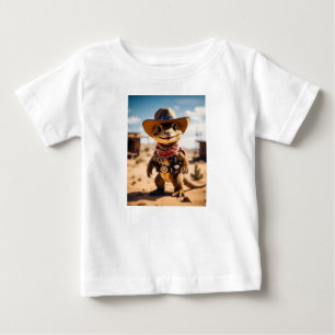 T-shirt Pour Bébé "Le petit Dino Cowboy dans l'Ouest sauvage"