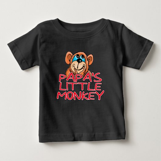 T-shirt Pour Bébé Le petit singe de Papa (Devant)