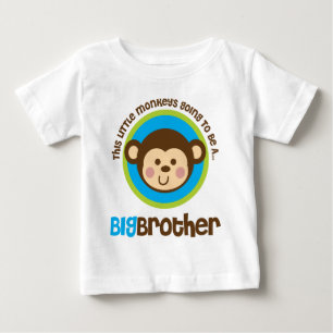 T-shirt Pour Bébé Le Petit Singe Va Être Un Grand Frère