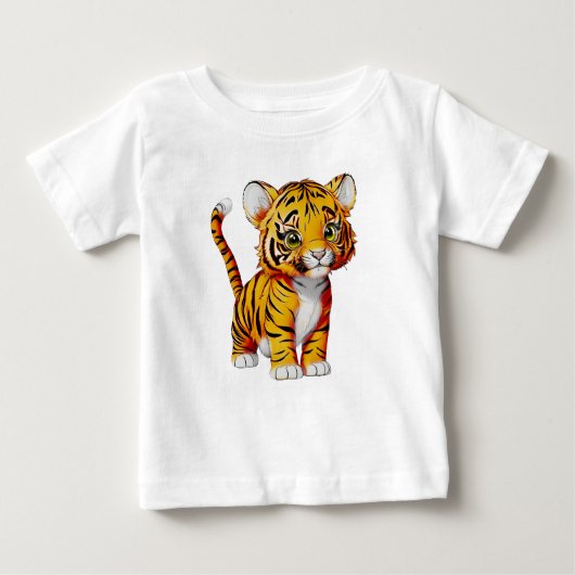 T-shirt Pour Bébé Le Petit Tigre, Lumière (Devant)