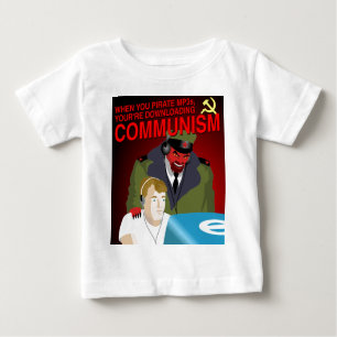 T-shirt Pour Bébé Le piratage de la musique est communisme