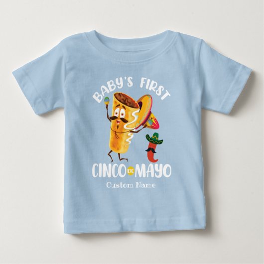 T-shirt Pour Bébé Le premier Cinco de Mayo du bébé Burrito (Devant)