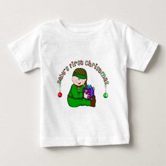T-shirt Pour Bébé Le premier Noël de bébé Elfe bébé (CA2) (Devant)