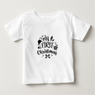 T-shirt Pour Bébé Le premier Noël de bébé en famille assorti
