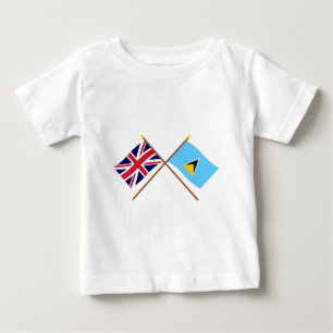 T-shirt Pour Bébé Le R-U et les drapeaux croisés par St Lucia