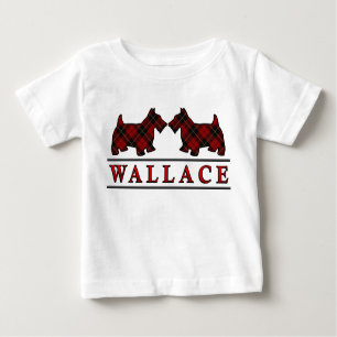 T-shirt Pour Bébé Le Scottie de Wallace de clan poursuit le tartan