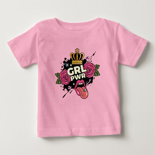 T-shirt Pour Bébé Le style tatouage Girl Power (Devant)