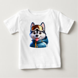 T-shirt Pour Bébé Le Super Husky Aventurier
