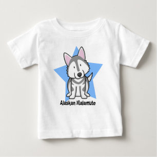 T-shirt Pour Bébé Le T-shirt du bébé de Malamute d'Alaska d'étoil