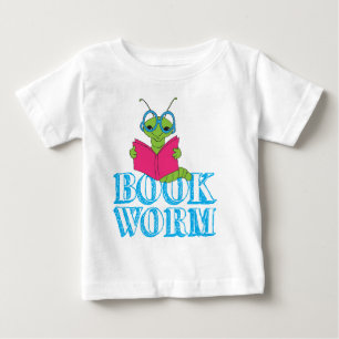 T-shirt Pour Bébé Le ver de livre Green Brilliant Cartoon