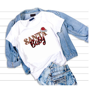 T-shirt Pour Bébé Leapard imprimer Père Noël Baby casquette