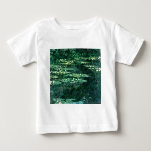 T-shirt Pour Bébé L'EAU MENSONNE EN ÉTANG VERT par Claude Monet (Devant)