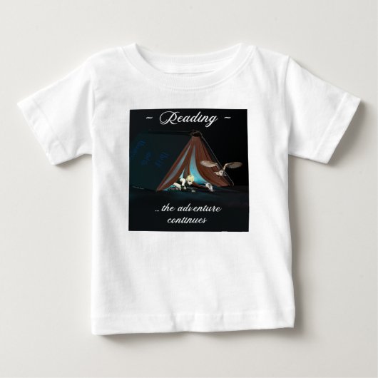 T-shirt Pour Bébé Lecture, l'aventure continue (Devant)