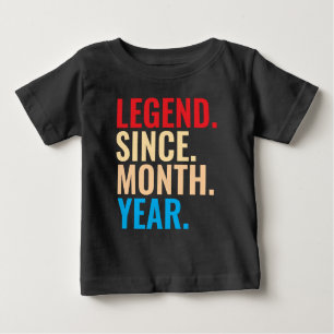 T-shirt Pour Bébé Légende depuis mois année personnalisée anniversai