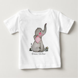 T-shirt Pour Bébé L'éléphant mignon de bébé d'aquarelle avec