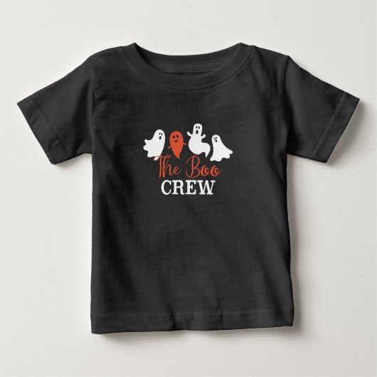 T-shirt Pour Bébé L'équipage Boo Halloween Ghost Family Blanc Orange (Devant)