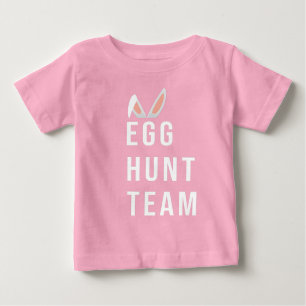 T-shirt Pour Bébé L'équipe de chasse aux oeufs Pâques, Il est ressus
