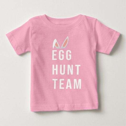 T-shirt Pour Bébé L'équipe de chasse aux oeufs Pâques, Il est ressus (Devant)