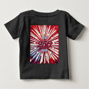 T-shirt Pour Bébé Les 250 ans d'Amérique 1776-2026 Feux d'Artifice R