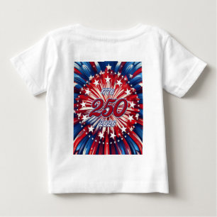 T-shirt Pour Bébé Les 250 ans d'Amérique 1776-2026 Feux d'artifice R