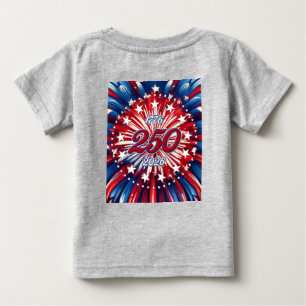 T-shirt Pour Bébé Les 250 ans d'Amérique 1776-2026 Feux d'artifice R