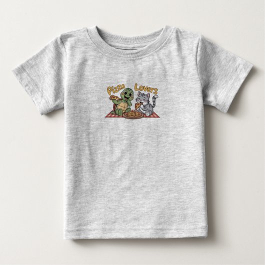 T-shirt Pour Bébé Les amateurs de pizzas (Devant)