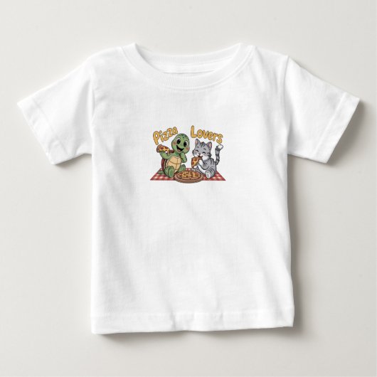 T-shirt Pour Bébé Les amateurs de pizzas (Devant)