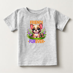 T-shirt Pour Bébé Les amis Furever jeu de mots. Chien de chiot de Bu