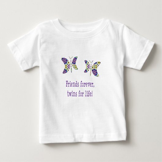 T-shirt Pour Bébé Les Amis Pour Toujours Jumeaux Pour La Vie (Devant)