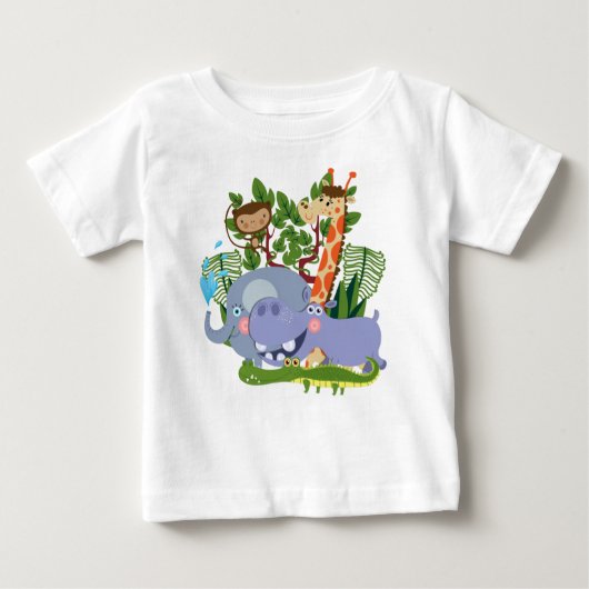 T-shirt Pour Bébé Les animaux de Safari mignons (Devant)