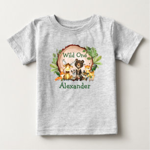 T-shirt Pour Bébé Les animaux sauvages de la forêt rustique d'un pr