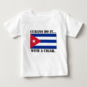T-shirt Pour Bébé Les Cubains le font... avec un cigare.