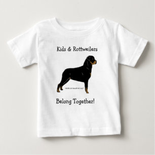 T-shirt Pour Bébé Les enfants et les Rottweilers sont unis !