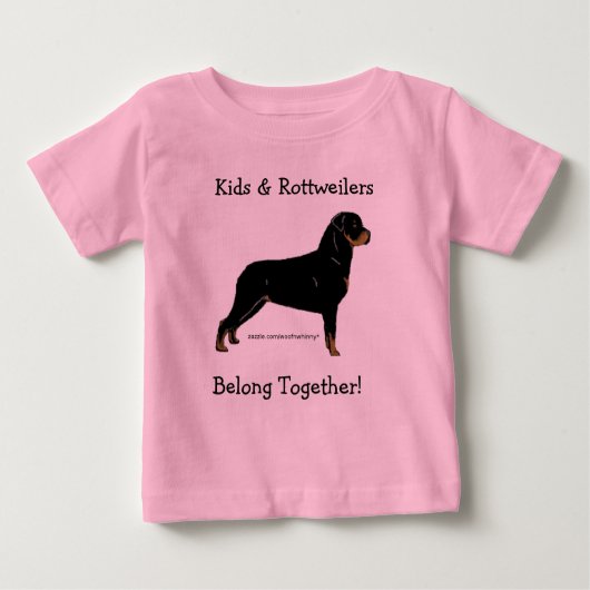 T-shirt Pour Bébé Les enfants et les Rottweilers sont unis ! (Devant)