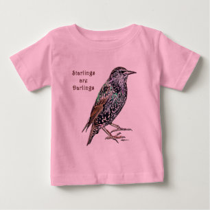 T-shirt Pour Bébé Les étourneaux sont des chéris