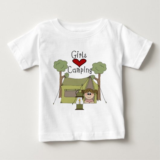 T-shirt Pour Bébé Les filles aiment le camping (Devant)