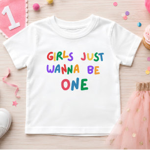 T-shirt Pour Bébé Les Filles Veulent Être Un Anniversaire Coloré 1 A